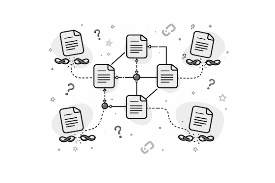 Visual representation of orphan posts and disconnected content structure