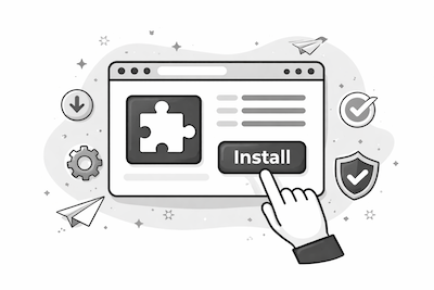 Illustration of installing the extension